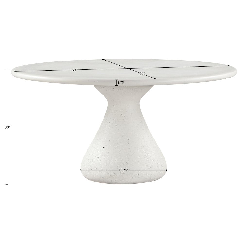 Sano 60" Cream Concrete Indoor / Outdoor Dining Table