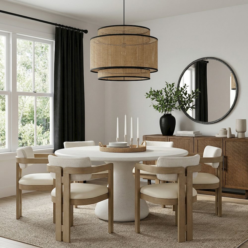 Sano 60" Cream Concrete Indoor / Outdoor Dining Table