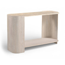 Calabria Beige / Cream Marble And Oak Wood Console Table