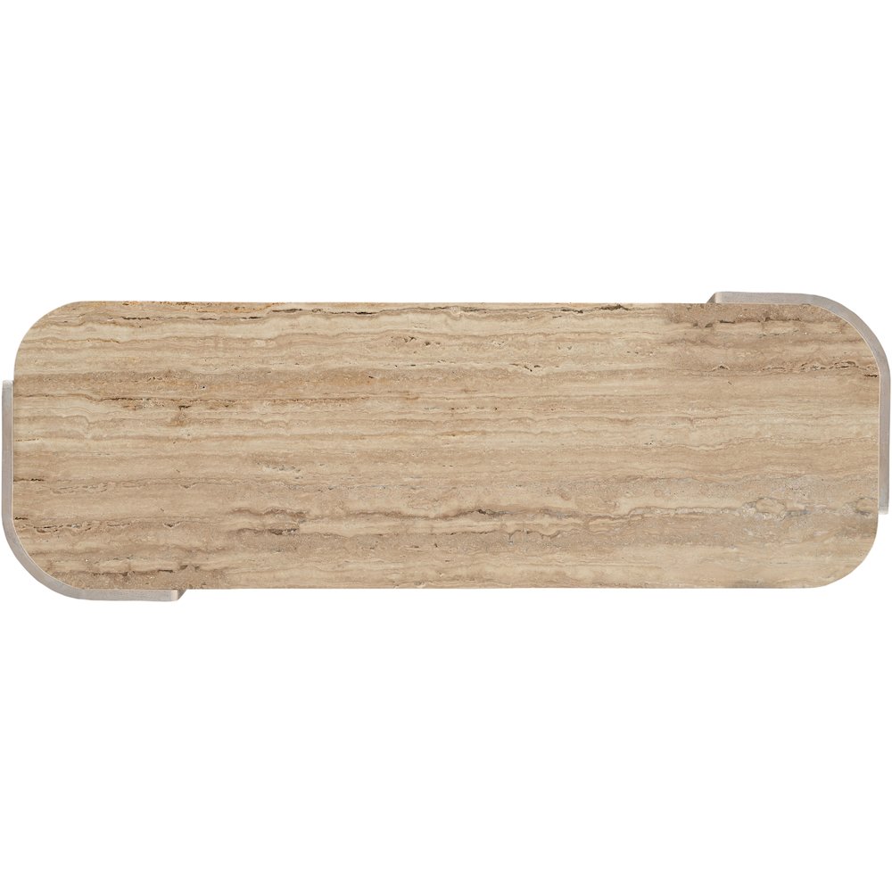 Calabria Beige / Cream Marble And Oak Wood Console Table