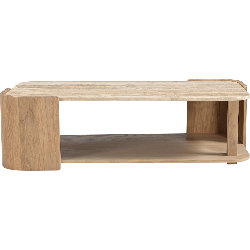 Calabria Beige / Natural Marble And Oak Wood Coffee Table