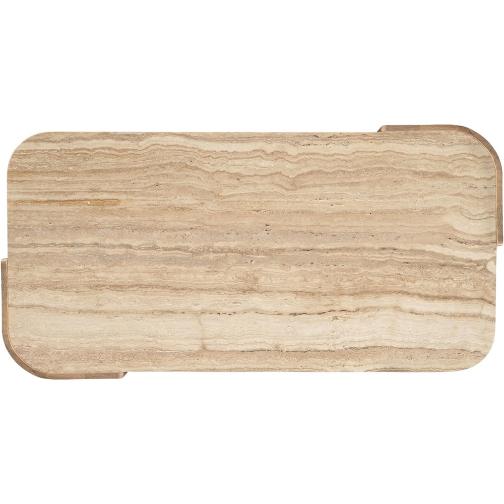 Calabria Beige / Natural Marble And Oak Wood Coffee Table