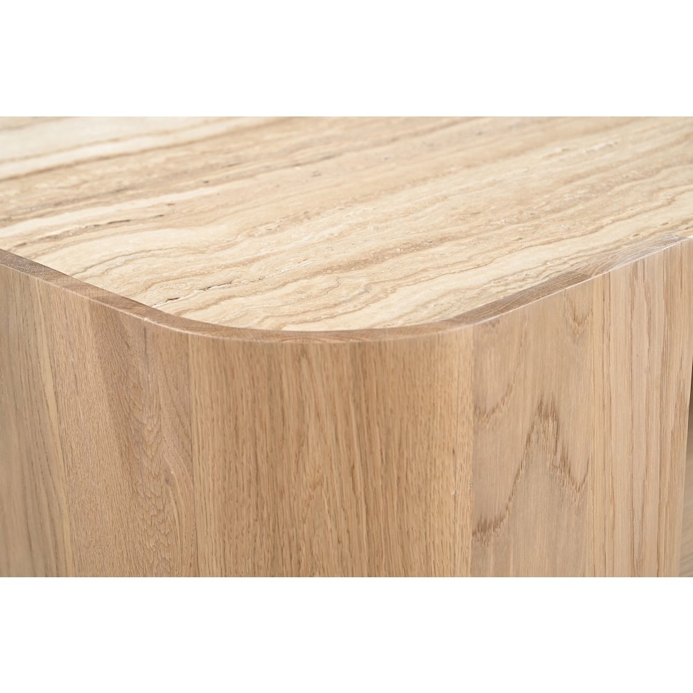 Calabria Beige / Natural Marble And Oak Wood Coffee Table