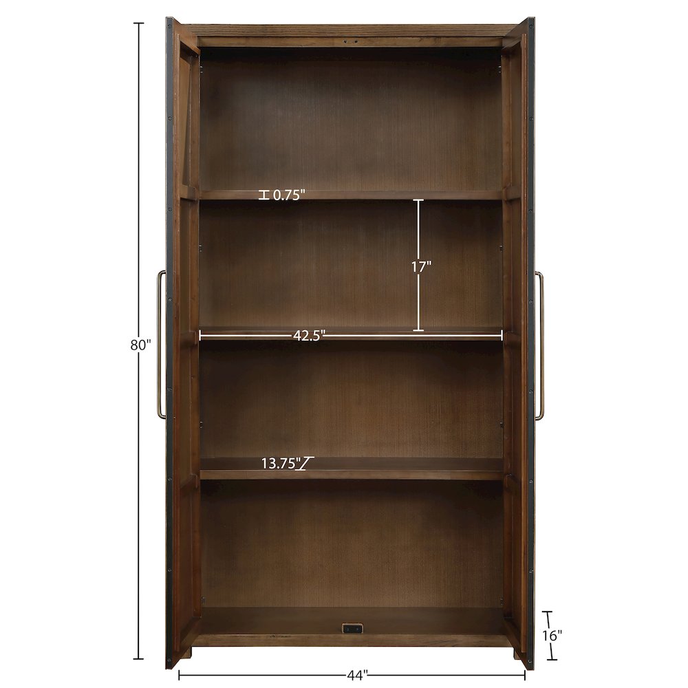 Vana Brown Solid Wood Storage Cabinet