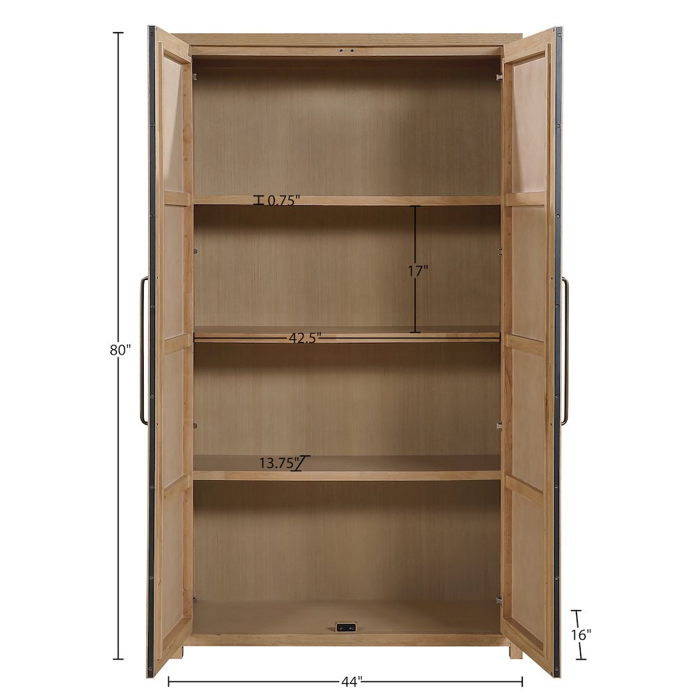 Vana Natural Solid Wood Storage Cabinet