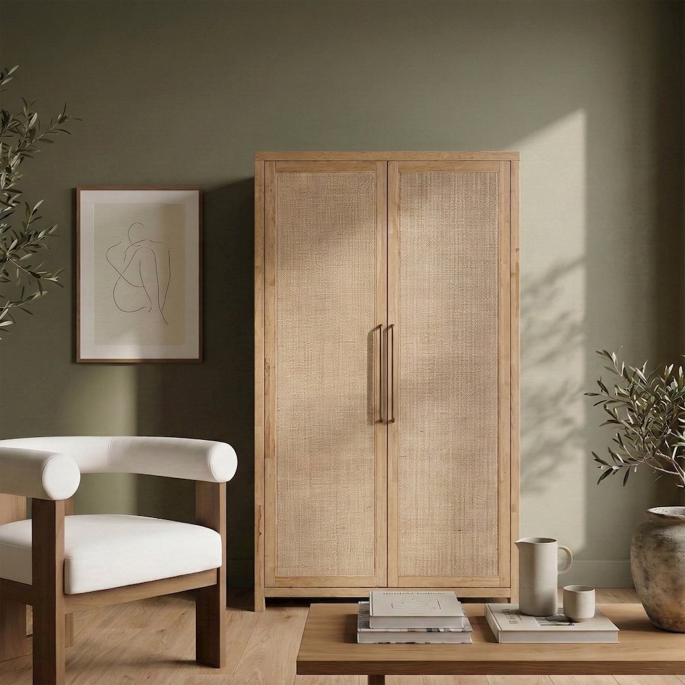 Vana Natural Solid Wood Storage Cabinet