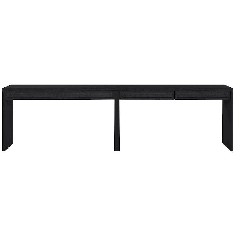 Avro Black Solid Wood And Oak Veneer 2pc. Desk