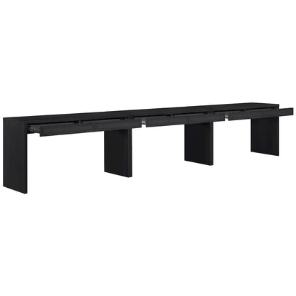 Avro Black Solid Wood And Oak Veneer 3pc. Desk