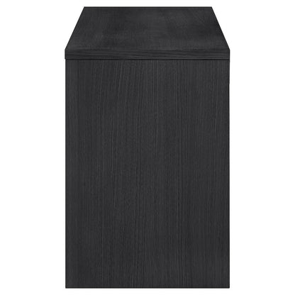 Avro Black Solid Wood And Oak Veneer Desk