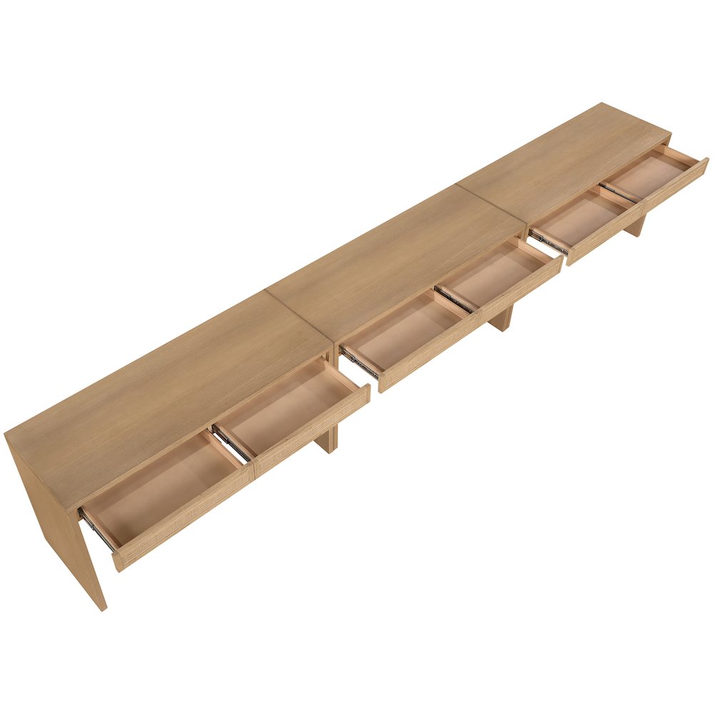 Avro Natural Solid Wood And Oak Veneer 3pc. Desk