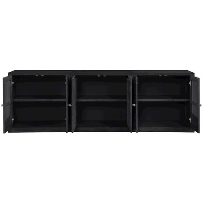 Vero Black Solid Wood And Oak Veneer 3pc. Sideboard/Buffet