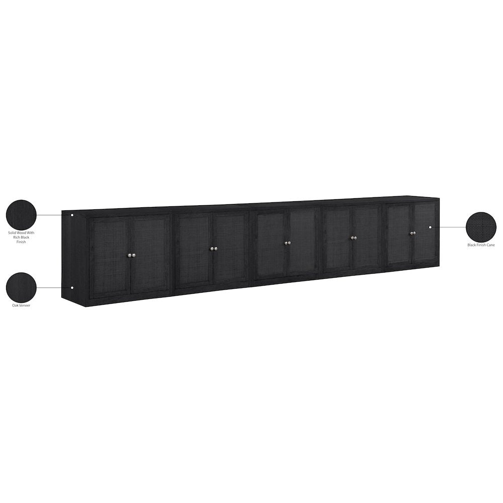 Vero Black Solid Wood And Oak Veneer 5pc. Sideboard/Buffet