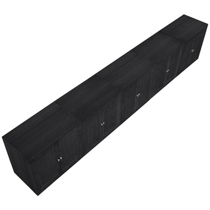 Vero Black Solid Wood And Oak Veneer 5pc. Sideboard/Buffet