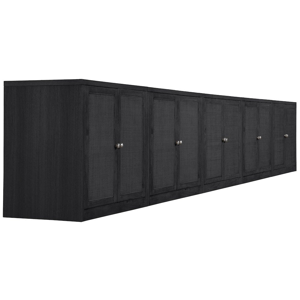 Vero Black Solid Wood And Oak Veneer 5pc. Sideboard/Buffet