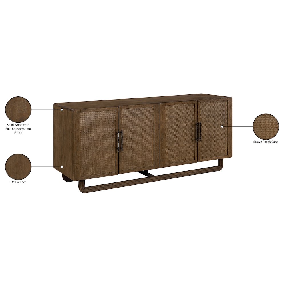 Sova Brown Solid Wood And Oak Veneer Sideboard/Buffet