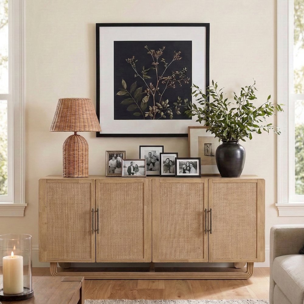 Sova Natural Solid Wood And Oak Veneer Sideboard/Buffet