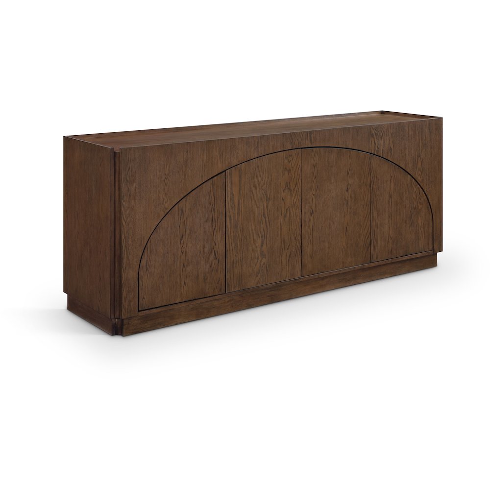 Everson Brown Oak Veneer Rubberwood Sideboard/Buffet