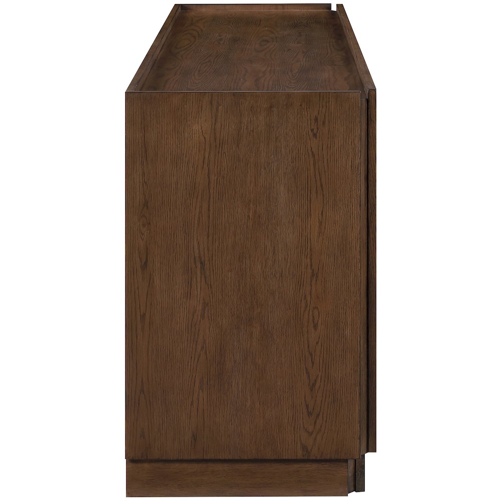 Everson Brown Oak Veneer Rubberwood Sideboard/Buffet