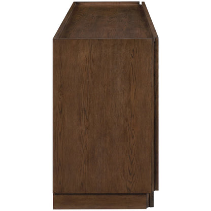 Everson Brown Oak Veneer Rubberwood Sideboard/Buffet