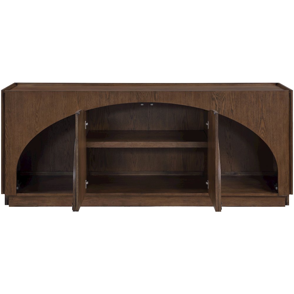 Everson Brown Oak Veneer Rubberwood Sideboard/Buffet