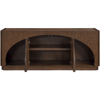 Everson Brown Oak Veneer Rubberwood Sideboard/Buffet