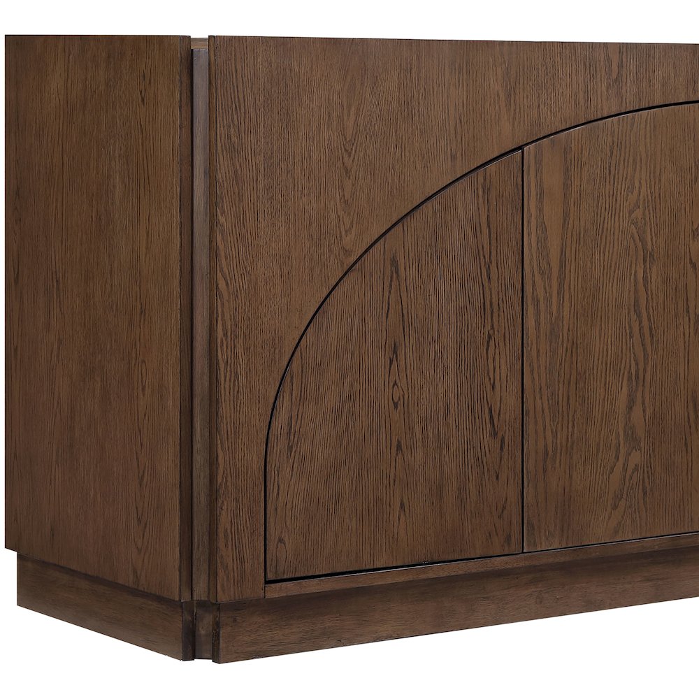 Everson Brown Oak Veneer Rubberwood Sideboard/Buffet