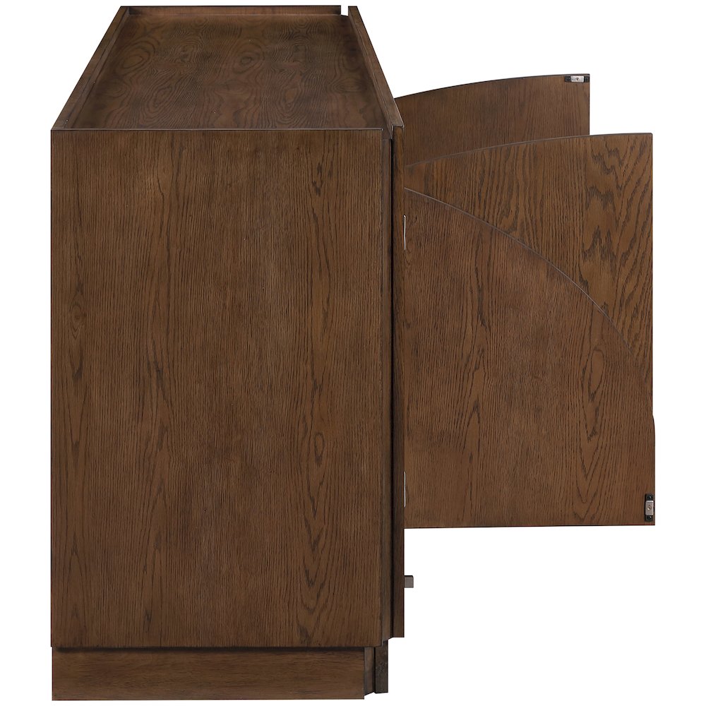 Everson Brown Oak Veneer Rubberwood Sideboard/Buffet