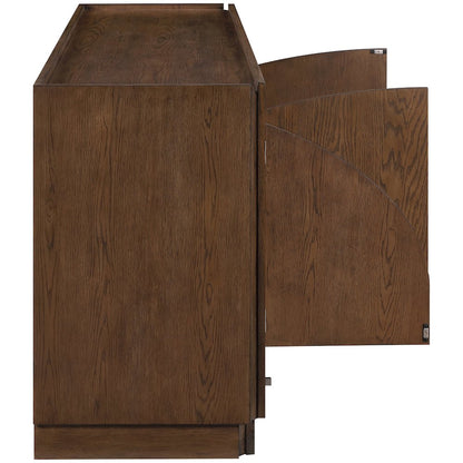Everson Brown Oak Veneer Rubberwood Sideboard/Buffet