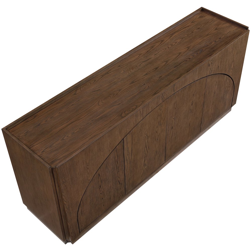 Everson Brown Oak Veneer Rubberwood Sideboard/Buffet
