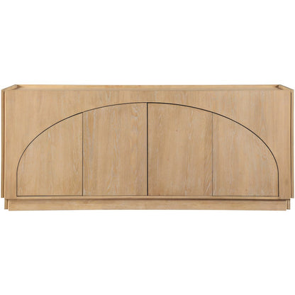Everson Natural Oak Veneer Rubberwood Sideboard/Buffet
