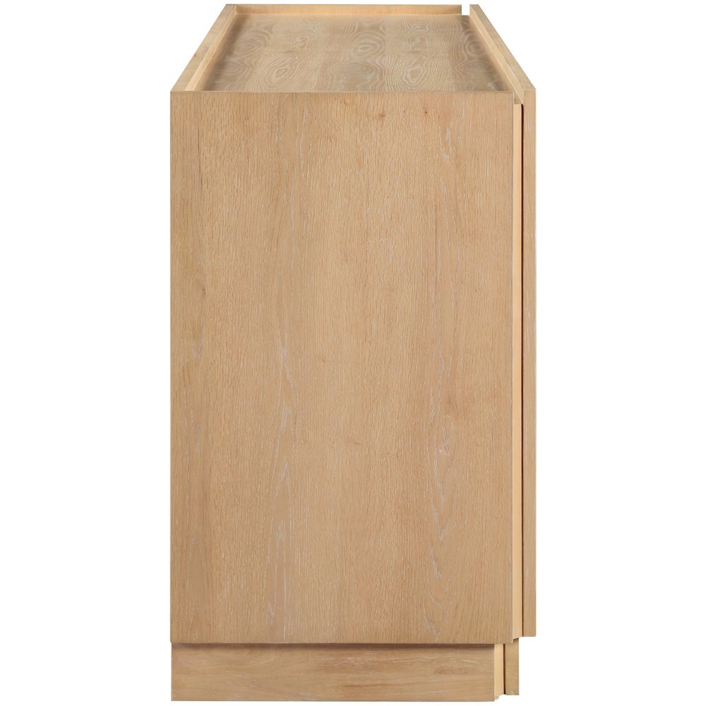 Everson Natural Oak Veneer Rubberwood Sideboard/Buffet