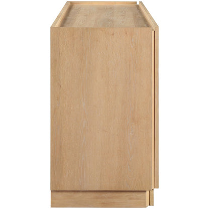 Everson Natural Oak Veneer Rubberwood Sideboard/Buffet