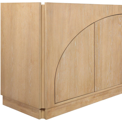 Everson Natural Oak Veneer Rubberwood Sideboard/Buffet