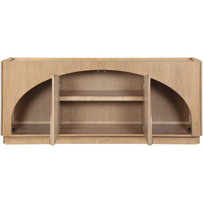 Everson Natural Oak Veneer Rubberwood Sideboard/Buffet