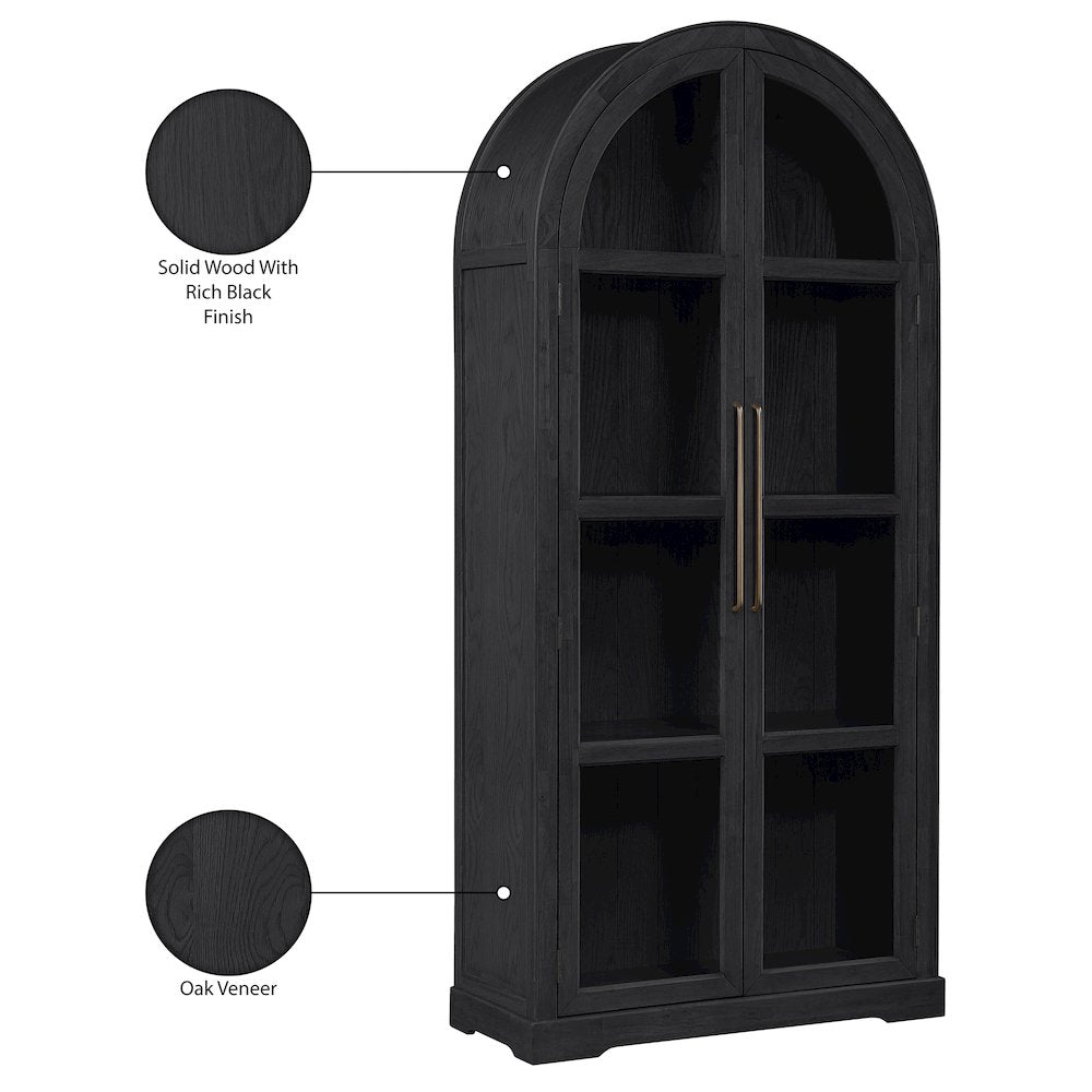 Corva Black Solid Wood Storage Cabinet