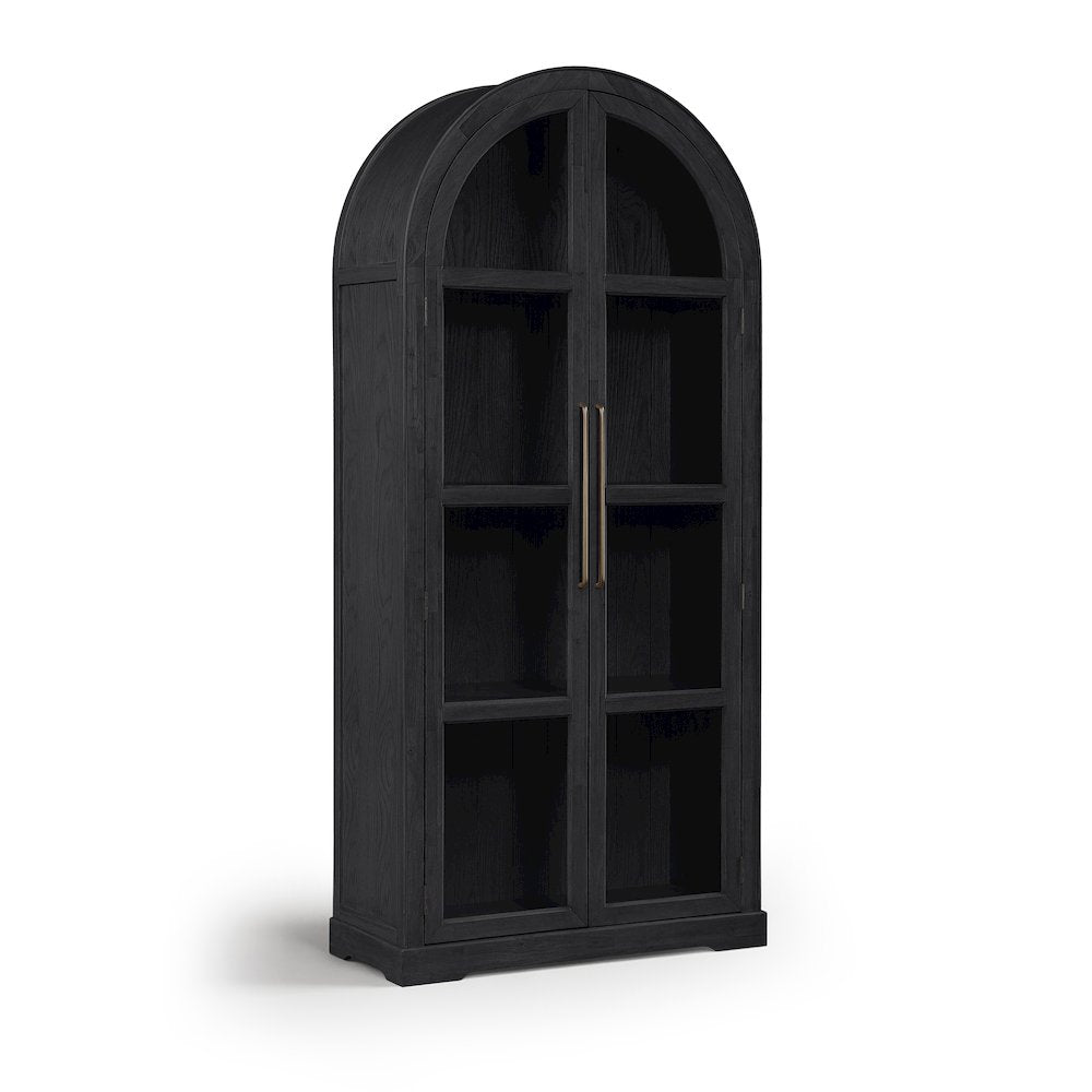 Corva Black Solid Wood Storage Cabinet