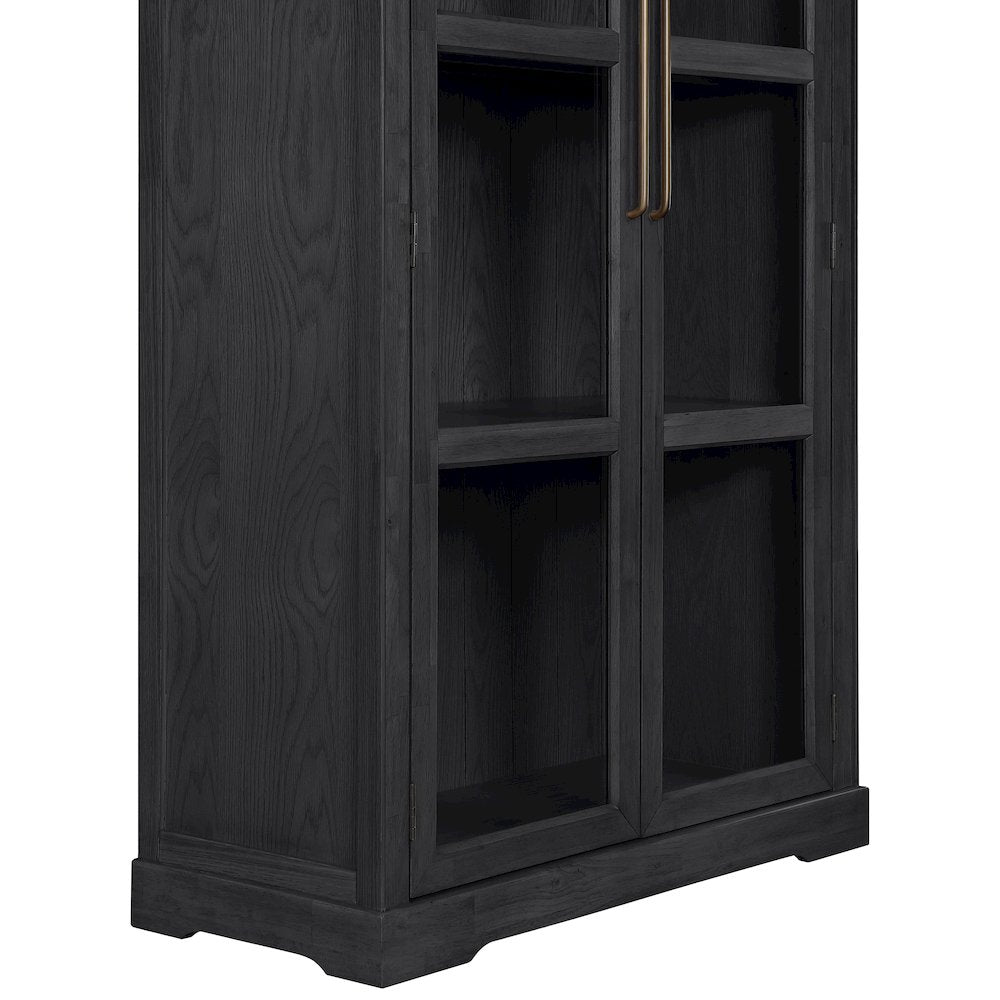 Corva Black Solid Wood Storage Cabinet
