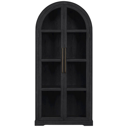 Corva Black Solid Wood Storage Cabinet