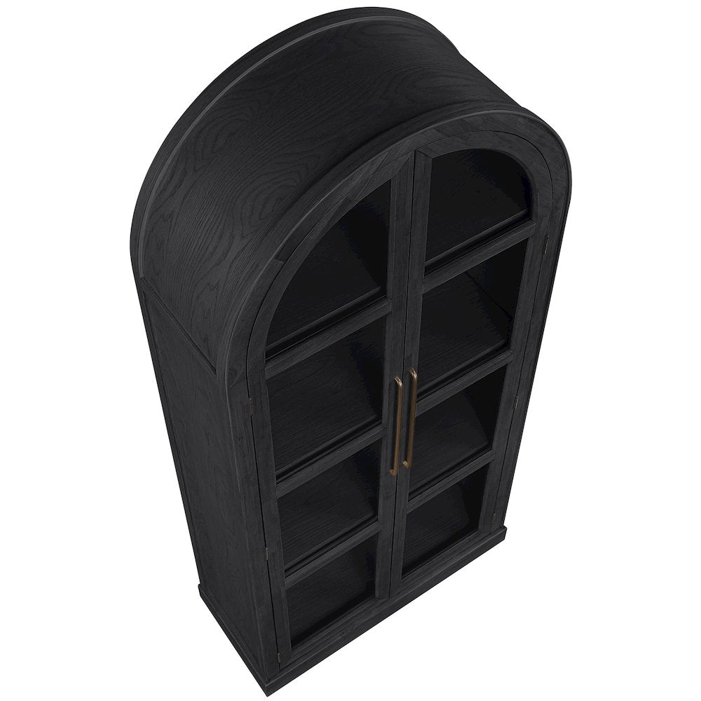 Corva Black Solid Wood Storage Cabinet