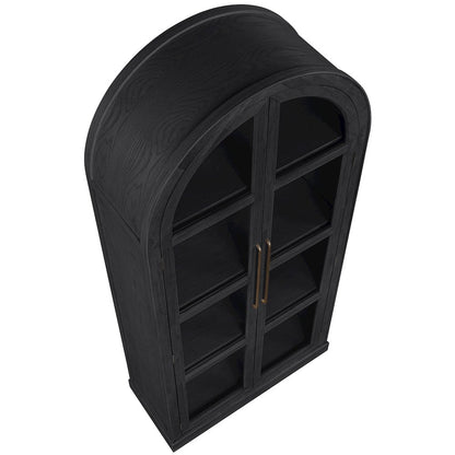 Corva Black Solid Wood Storage Cabinet