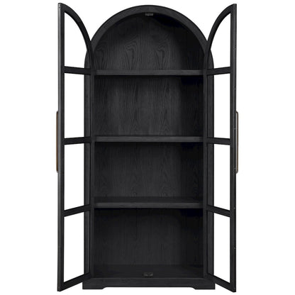 Corva Black Solid Wood Storage Cabinet