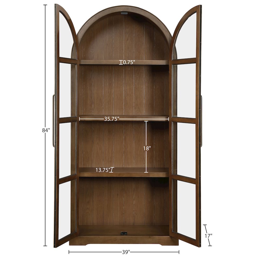Corva Brown Solid Wood Storage Cabinet