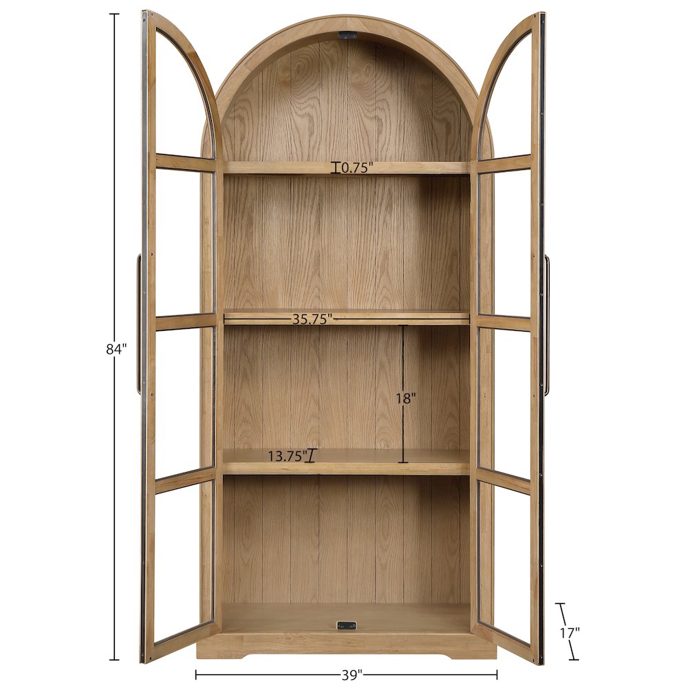 Corva Natural Solid Wood Storage Cabinet