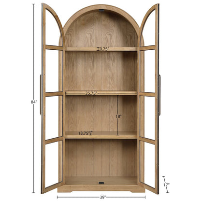 Corva Natural Solid Wood Storage Cabinet