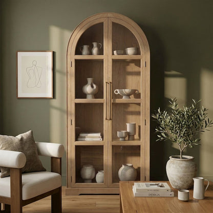 Corva Natural Solid Wood Storage Cabinet
