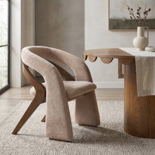 Riven Beige Fabric Upholstered Dining Chair