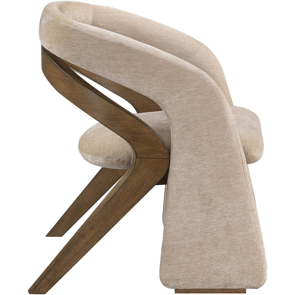 Riven Beige Fabric Upholstered Dining Chair