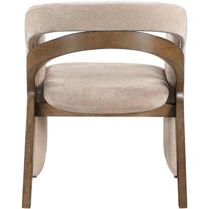 Riven Beige Fabric Upholstered Dining Chair