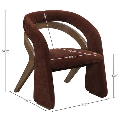 Riven Burgundy Fabric Upholstered Dining Chair