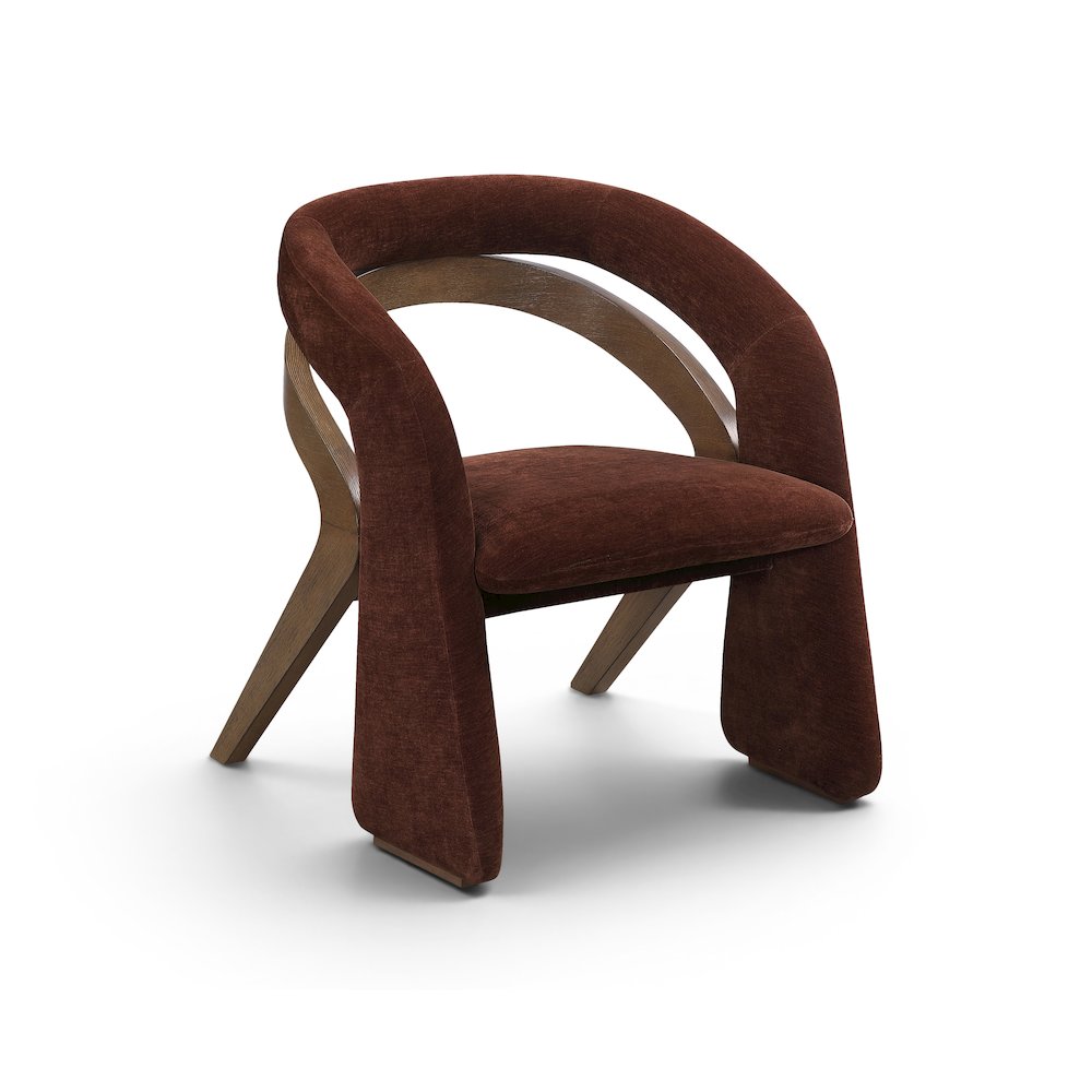 Riven Burgundy Fabric Upholstered Dining Chair